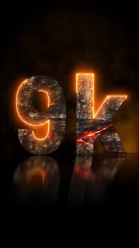 Cinematic 3D Lava Rock 9K Vertical Milestone Title Reveal