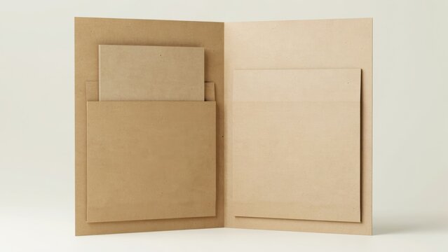 Mockup recycled kraft paper presentation folder mockup