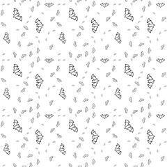 Obraz premium Seamless Pattern with Hand Drawn Minimalist Book Icons and Abstract Shapes on White Background