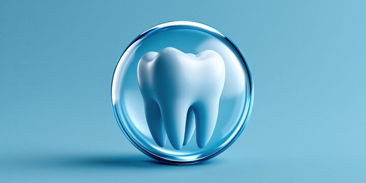 Dental protection concept with a tooth inside sphere
