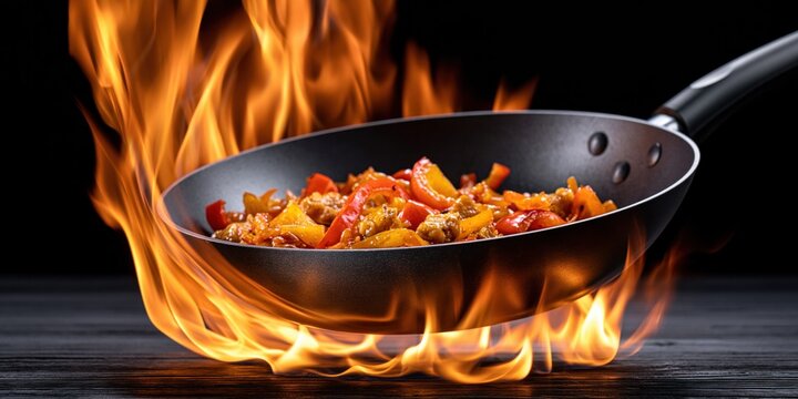 Spicy food ablaze vibrant colors delicious meal