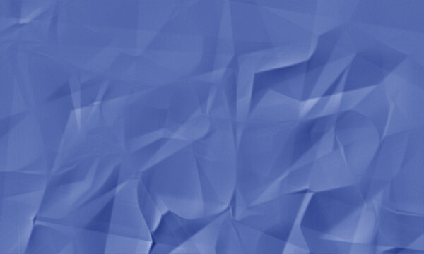 Close-up of crumpled blue paper texture with soft shadows. Abstract wrinkled surface background for design and creative projects.