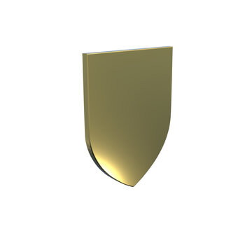 Modern abstract golden shield shape design with gradient effect, isolated on transparent background