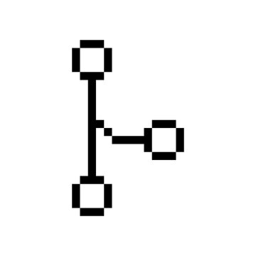Pixel Art Git Branch Icon Representing Code Repository and Version Control System