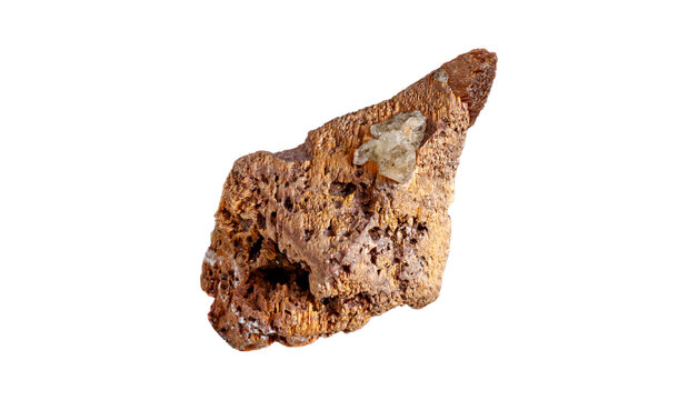 Raw anatase crystal on rough matrix representing mental breakthrough, insight and change. Sacred alternative therapy amulet template on white backdrop with text space