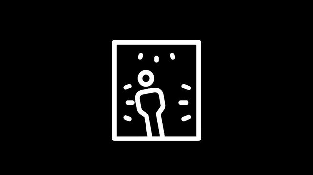 Abstract representation of a person standing under a spotlight in a dark room