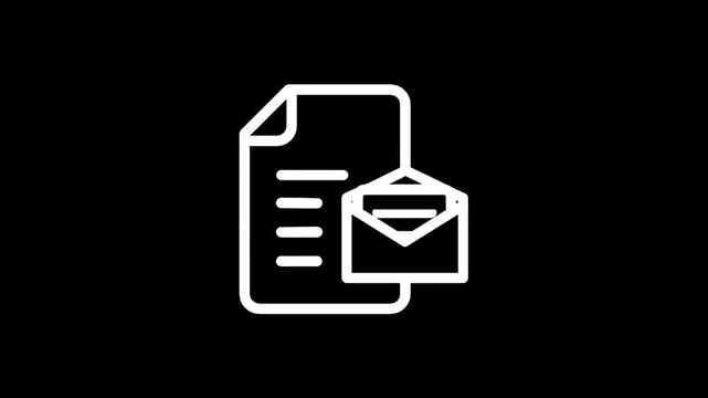 Document and envelope icon representing communication and correspondence