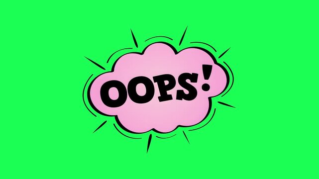 Comic book style speech bubble with oops text