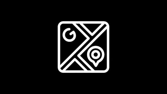 Google Maps icon with a location pin and the letter G on a black background