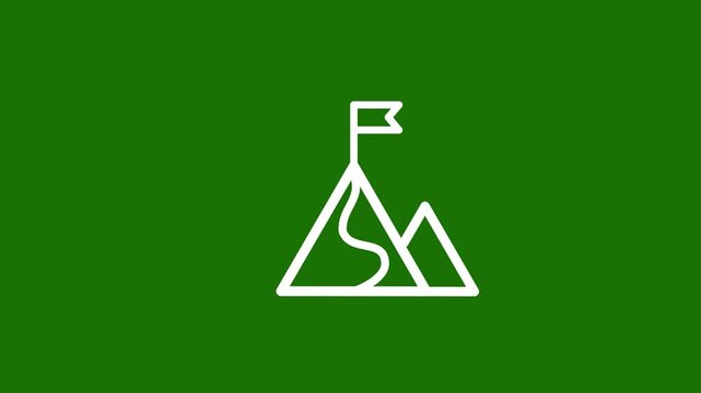 hiking tourist nature Icon Animation. black hiking tourist nature animated icon on white background