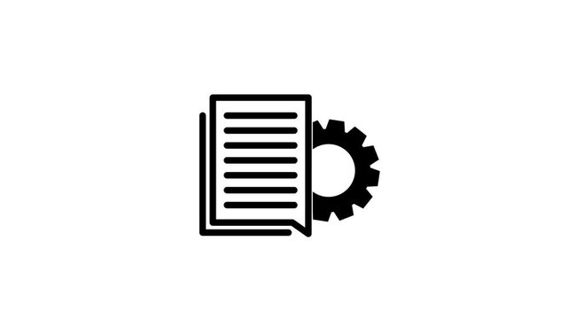 Engineering, development and innovation technology icon in outline design. Animation, micro animation, cartoon, web site symbol, clip art, illustration, vector, industry sign.