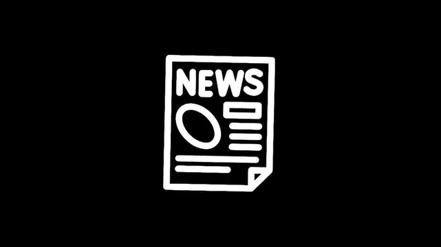 Simple hand-drawn icon of a newspaper with the word NEWS on the front page