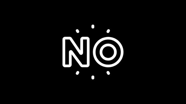 Bold white letters spelling NO against a stark black background, conveying a strong negative message