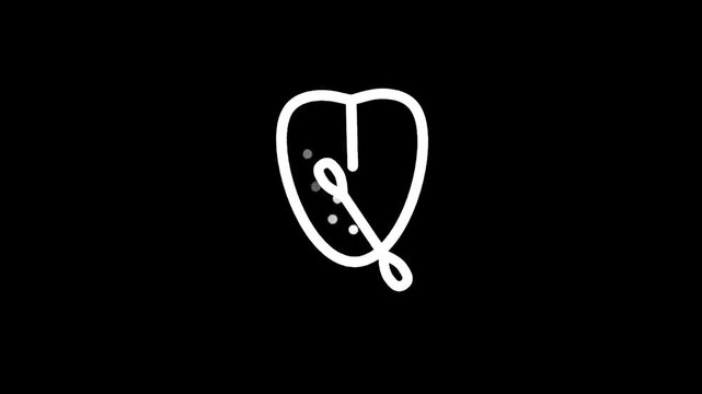 Abstract line art of a tongue with a swab, representing medical testing or taste exploration