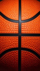 Fototapeta premium Macro Close-up of Basketball Surface Texture and Black Seams