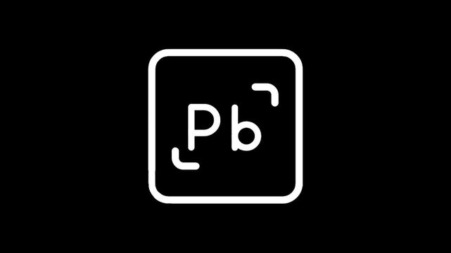 Periodic table element Pb, atomic number 82, representing lead, displayed in a simple white icon