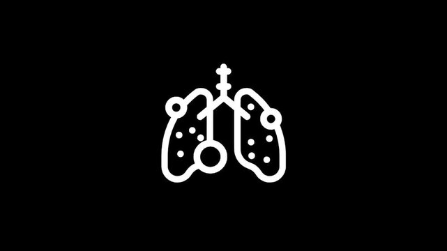 Stylized icon of lungs with nodules and lesions, representing respiratory illness or disease