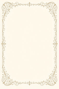 Gold vine flourish corner border on a cream page