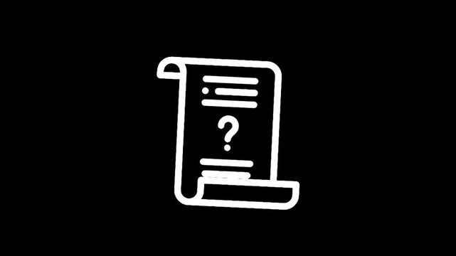 Document with question mark icon representing uncertainty or a query
