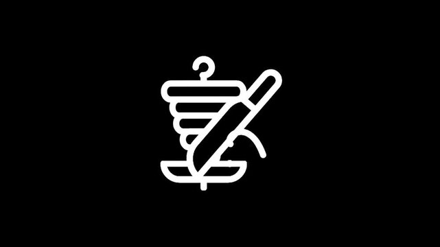 Icon of a shawarma spit with a knife slicing meat on a black background