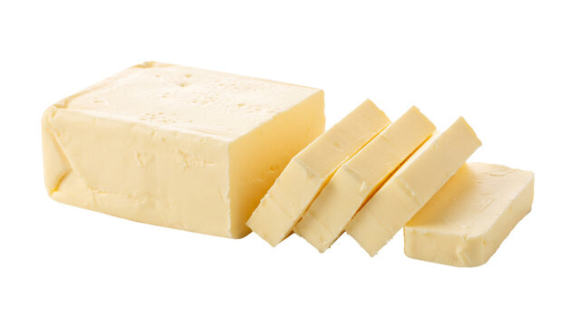Fresh Yellow Cheese Cubes Isolated on Transparent Background &ndash; Dairy Ingredient for Cooking and Food Design
