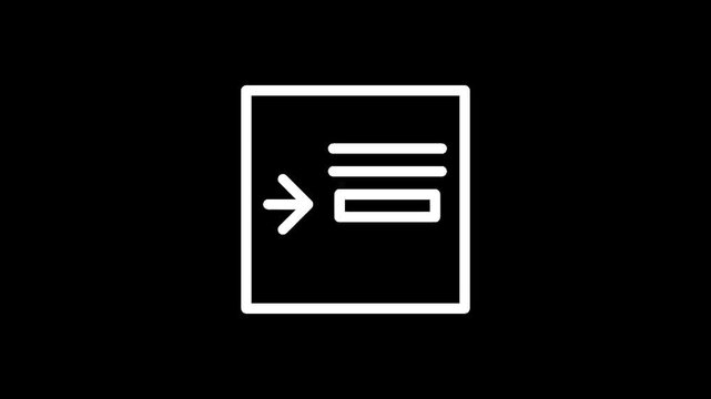 Simple icon representing data entry or form submission with an arrow pointing to a field