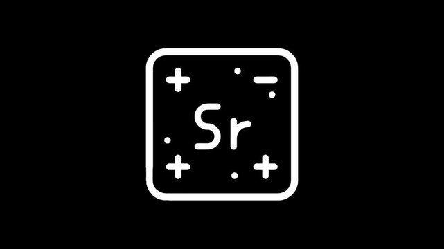 Periodic table element strontium symbol Sr with atomic number 38