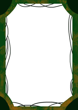 Green Vintage Frame with Transparent Center for Invitation, Menu, Poster and Social Media Design.Decorative green vintage frame with transparent center and textured grunge border.