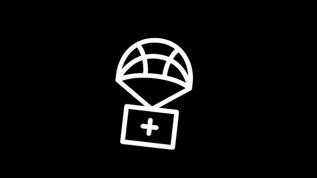 Medical aid delivery via parachute to global crisis zones