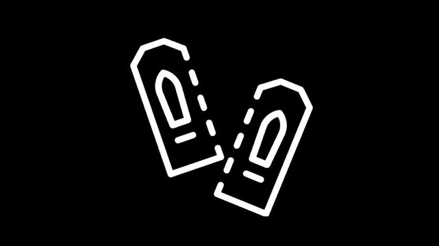 Two white paper clips on a black background, minimalist design