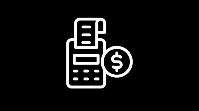 Financial transaction icon with receipt and dollar coin, representing payment processing