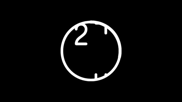 Minimalist white clock face outline on a black background, abstract concept