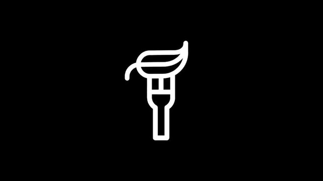 White icon of a fork with a leaf on top, symbolizing healthy eating and nature