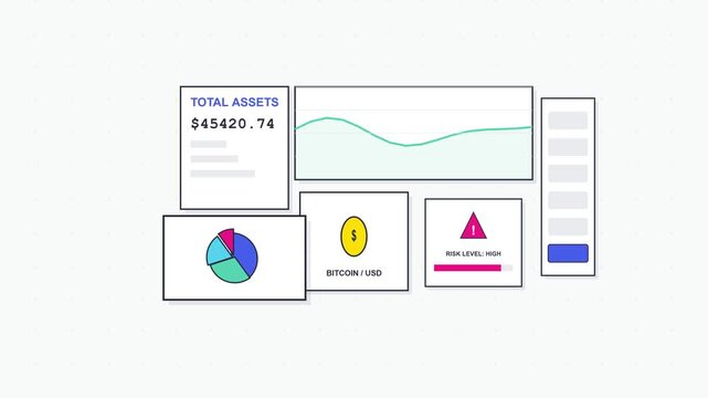 Floating Financial Investment Dashboard Interface