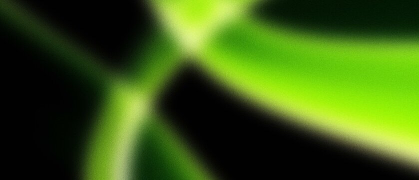 Abstract background featuring soft glowing green light streaks emerging from a deep black void space