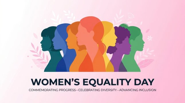 Women's equality day colorful silhouette illustration