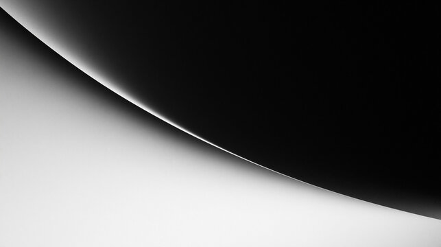 Abstract Minimalist Black and White Curve and Gradient Background