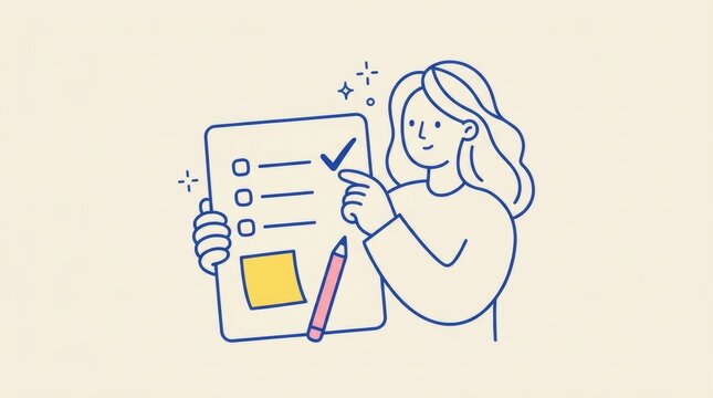 Weekly Task Planning and Productivity Checklist Illustration