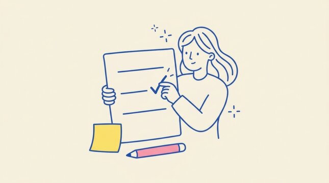 Weekly Task Planning and Productivity Checklist Illustration