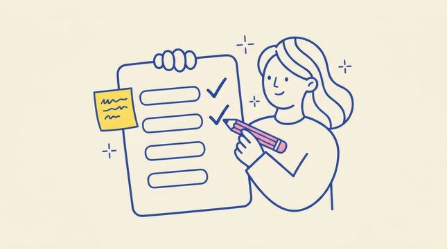 Weekly Task Planning and Productivity Checklist Illustration