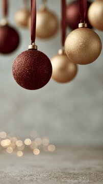 Close-up festive ornaments hanging