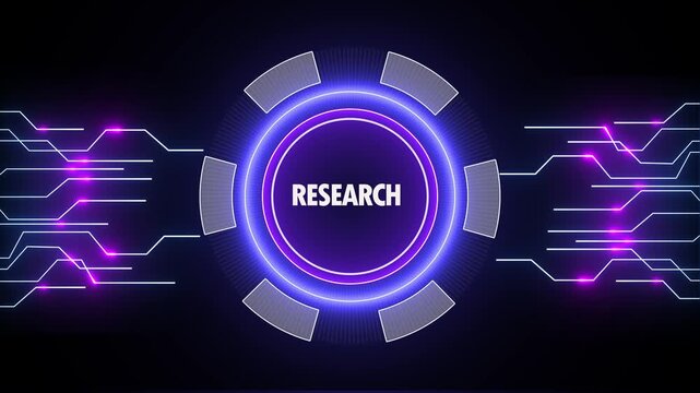 Modern research concept with futuristic circuit connections