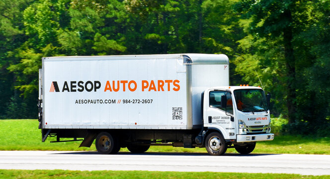 Aesop Auto Parts company truck, North Carolina, USA