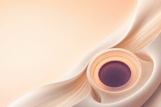 Organic Abstract Background with Soft Beige 3D Curved Form
