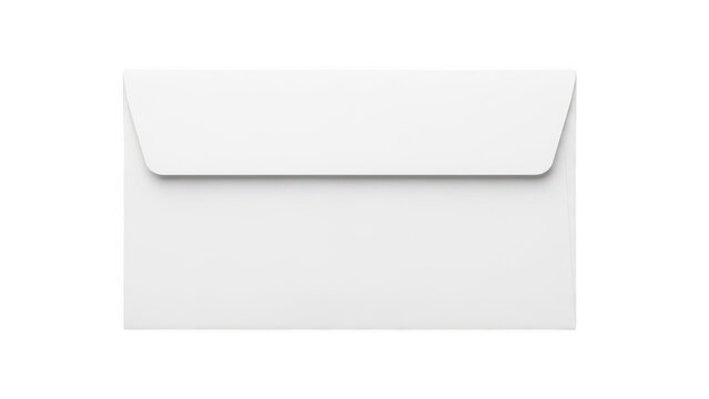 Blank white paper envelope for mailing isolated on transparent background