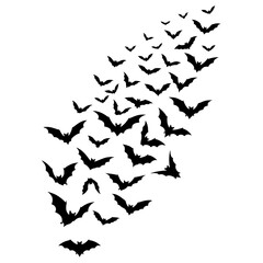 Obraz premium Flock of flying birds silhouette group isolated on white background vector illustration