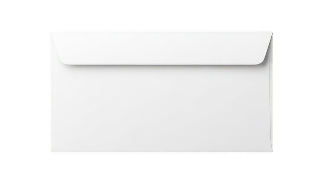 Blank white paper envelope for mailing letters isolated on transparent background