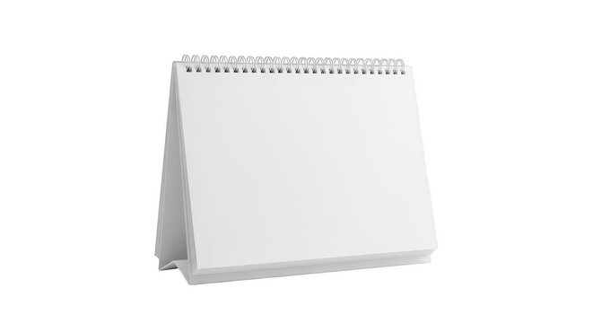 Blank desk calendar for planning and scheduling isolated on transparent background