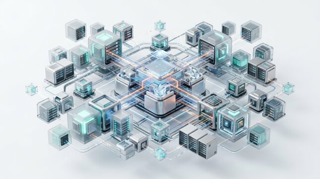 Decentralized blockchain network with interconnected server nodes