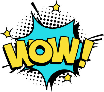 Bright comic speech bubble with exclamation how
